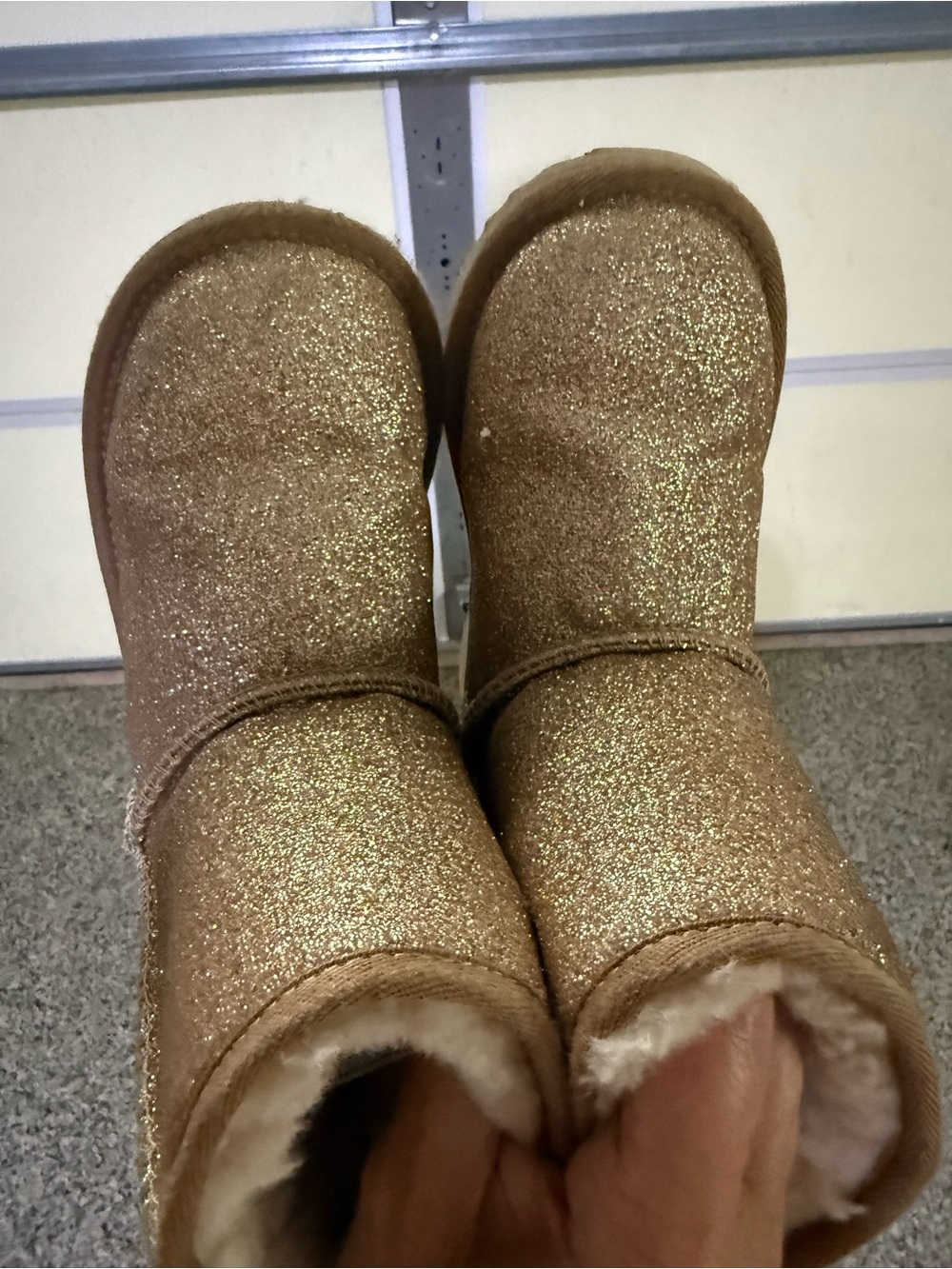 UGG girls Glittery Gold Short Boot